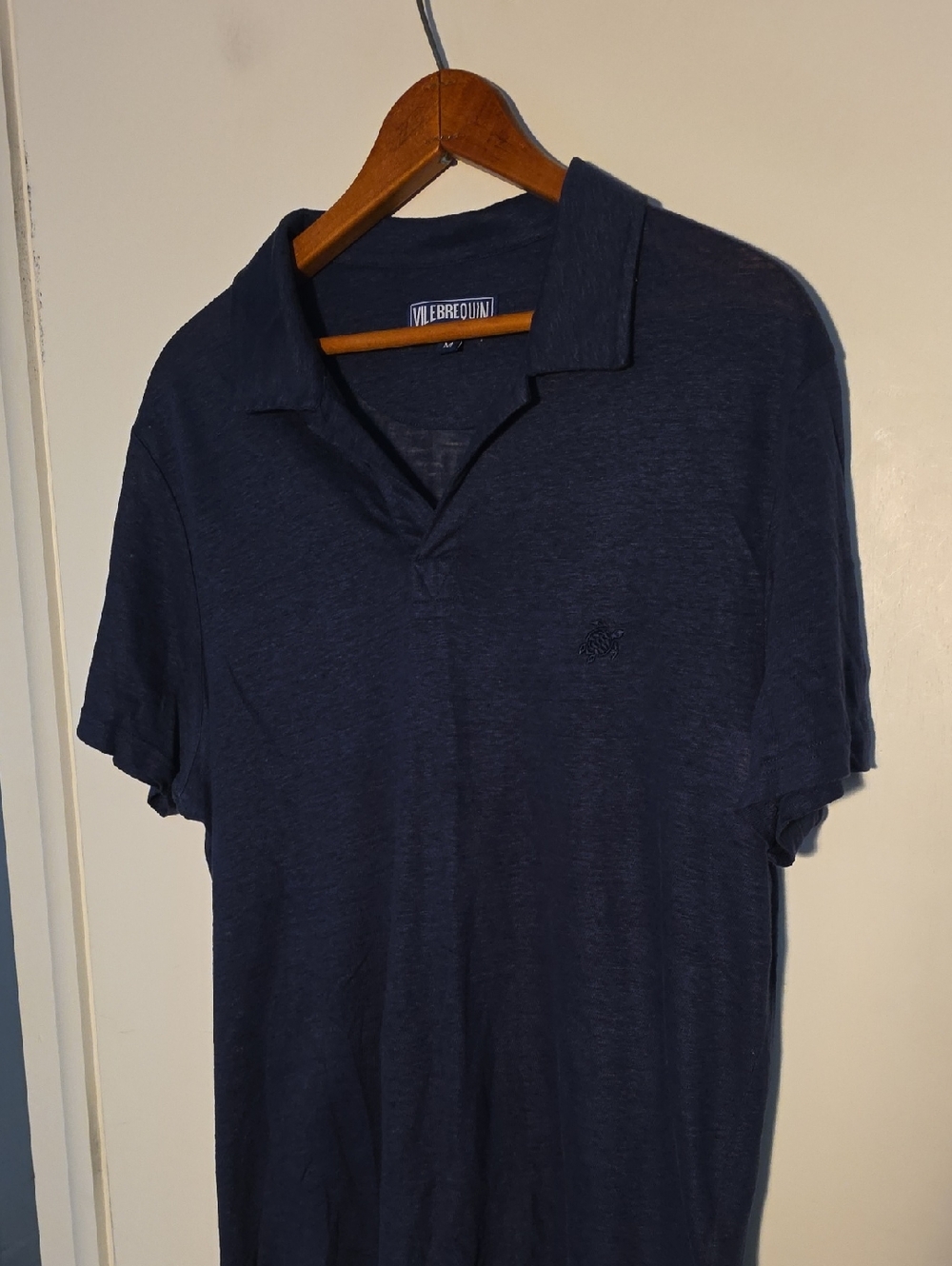 Vilebrequin Medium 100% Linen Dark Navy Polo Like New Condition